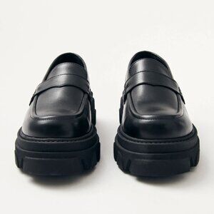 ALOHAS Trailblazer Black Leather Loafers SIZE 38 Black leather chunky loafers